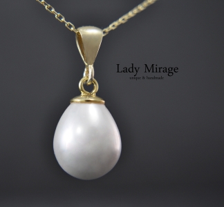925 Silber - Kette Perlenanhänger - Tropfen - Zeitlos - Klassisch - Personalisiert - Gold-Silber-Roségold - Handmade - Geschenk für Sie